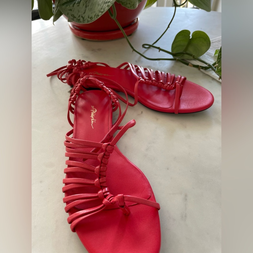 Philip Lim red strappy sandles